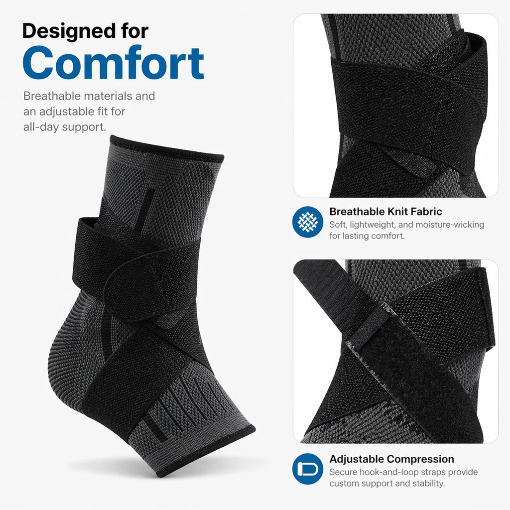 Pro Dynamic Ankle Support Brace | Adjustable Compression Sleeve