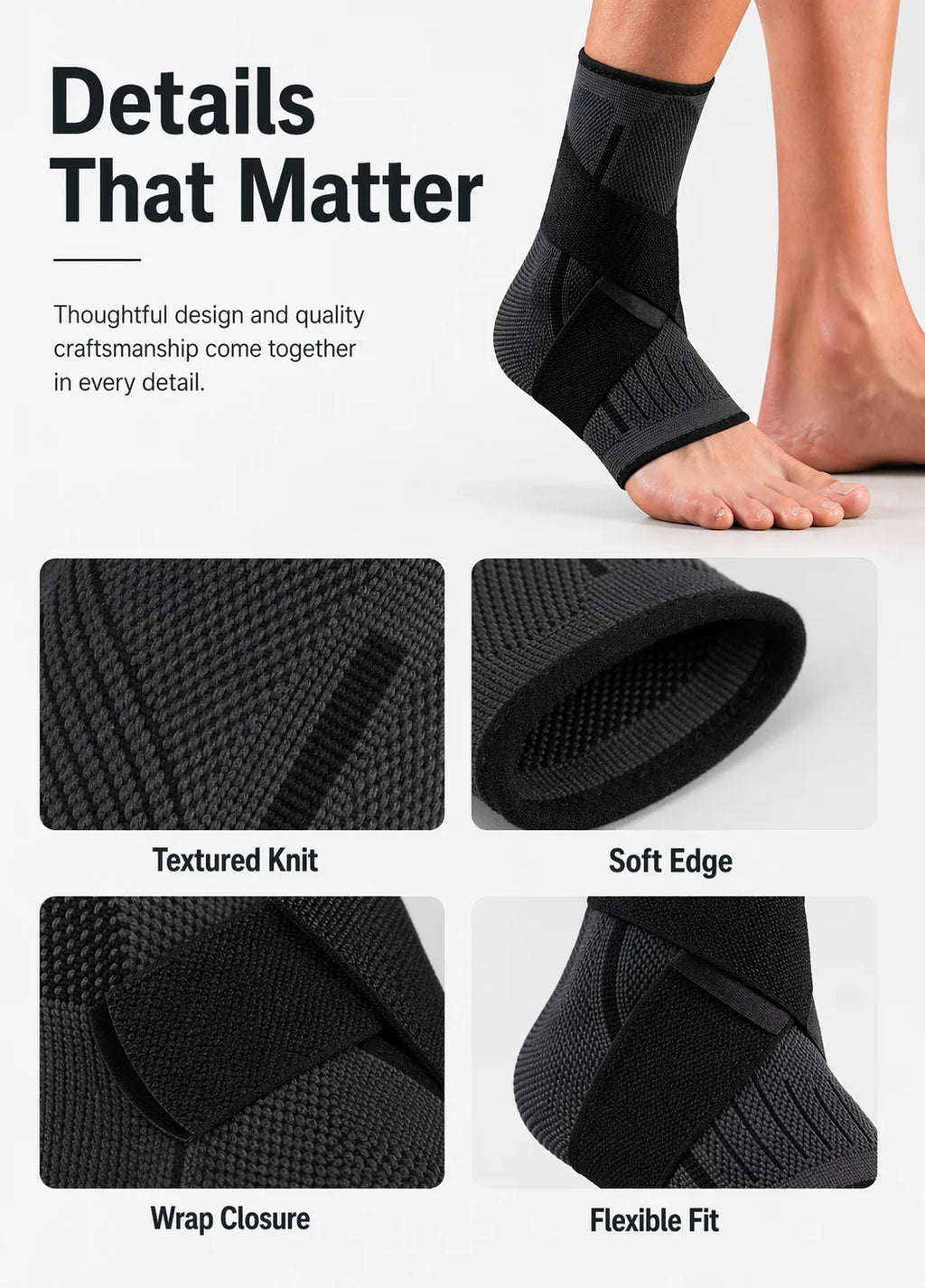 Pro Dynamic Ankle Support Brace | Adjustable Compression Sleeve