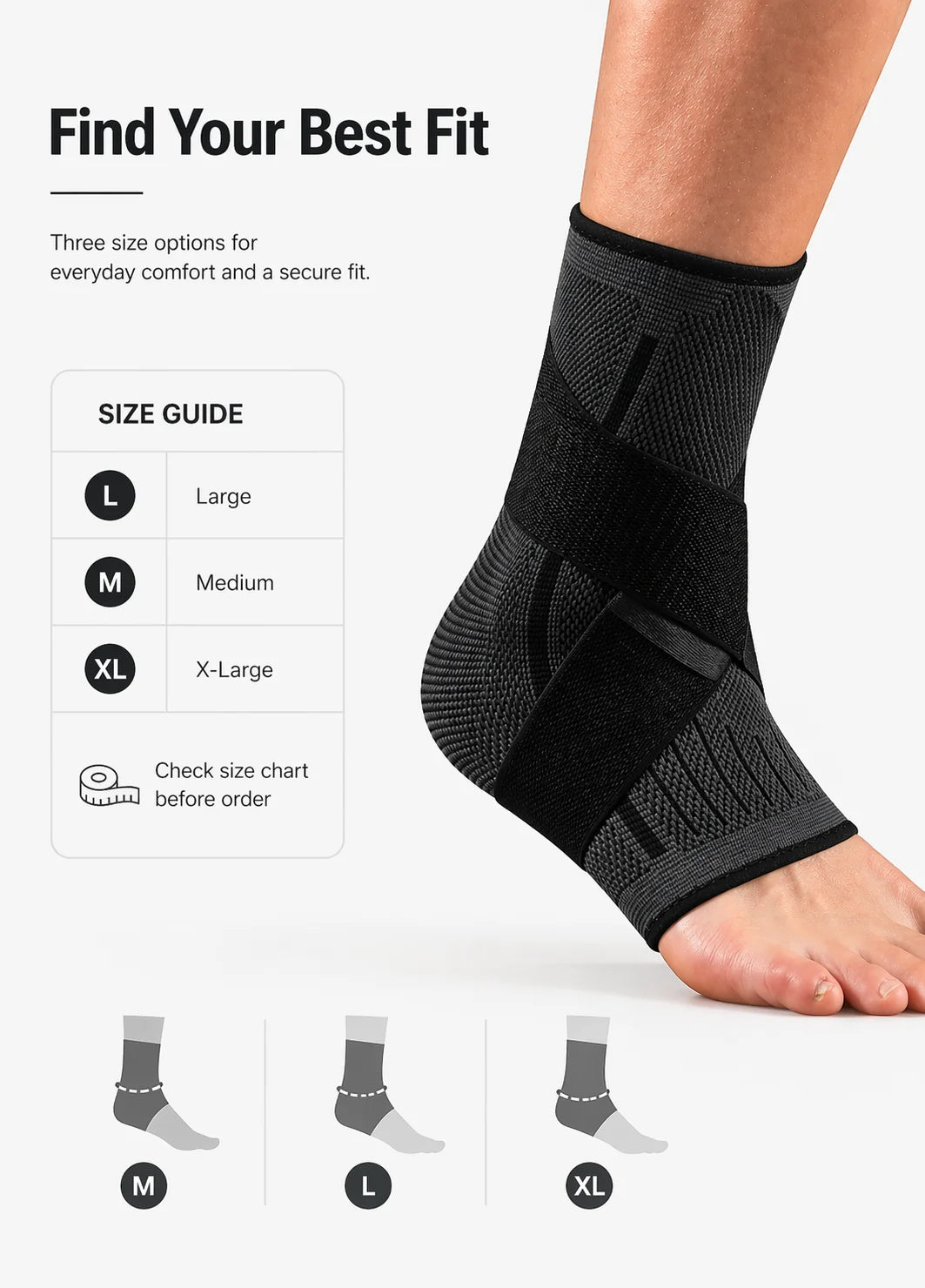 Pro Dynamic Ankle Support Brace | Adjustable Compression Sleeve