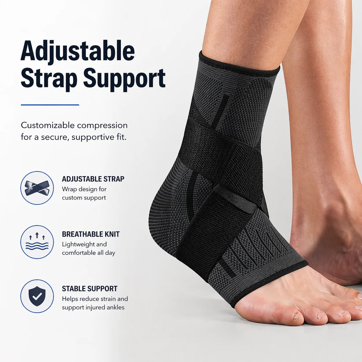 Pro Dynamic Ankle Support Brace | Adjustable Compression Sleeve