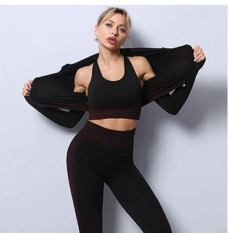 Premium 3-Piece Seamless Yoga & Sport Workout Set