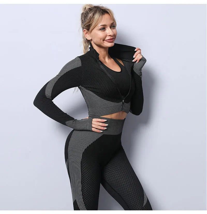 Premium 3-Piece Seamless Yoga & Sport Workout Set