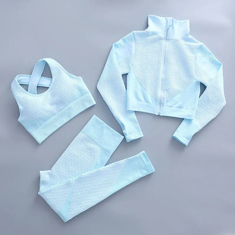 Premium 3-Piece Seamless Yoga & Sport Workout Set