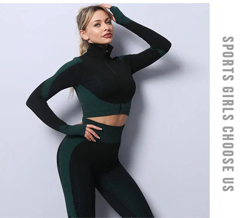 Premium 3-Piece Seamless Yoga & Sport Workout Set