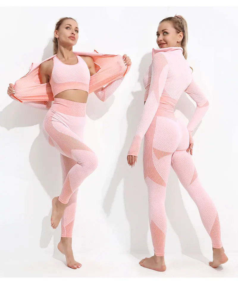 Premium 3-Piece Seamless Yoga & Sport Workout Set