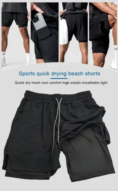 Alpha Performance 2-in-1 Athletic Gym Shorts
