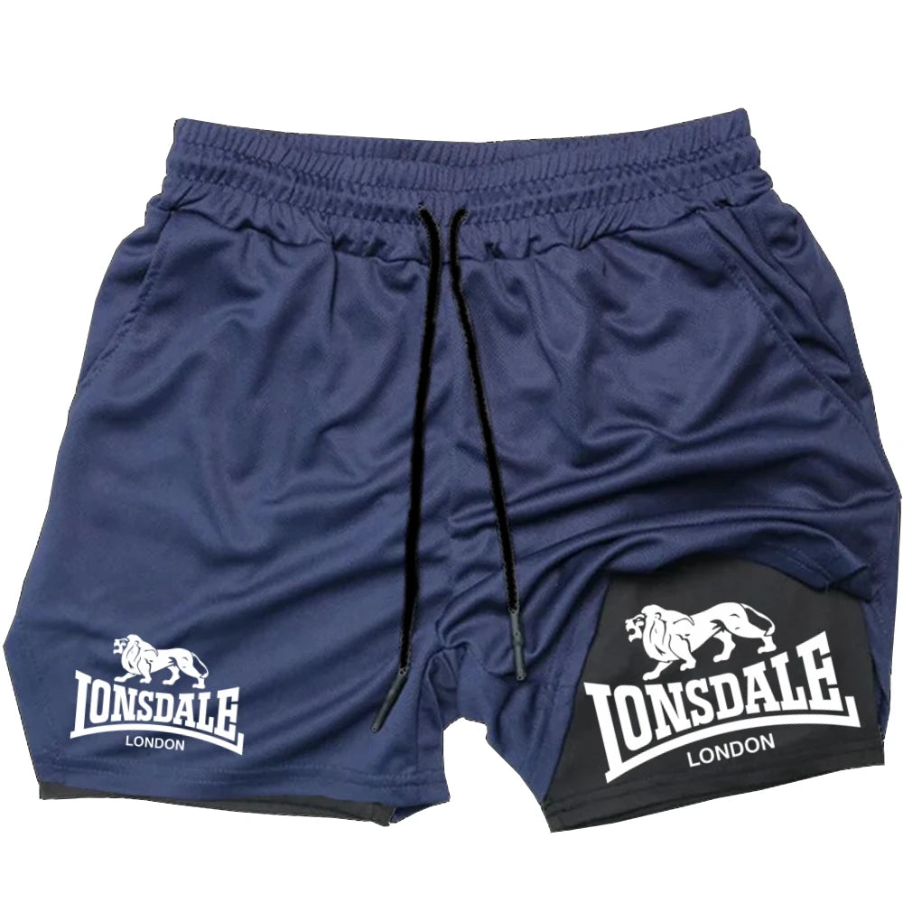 Men's 2-in-1 Textured Graphic Gym Shorts