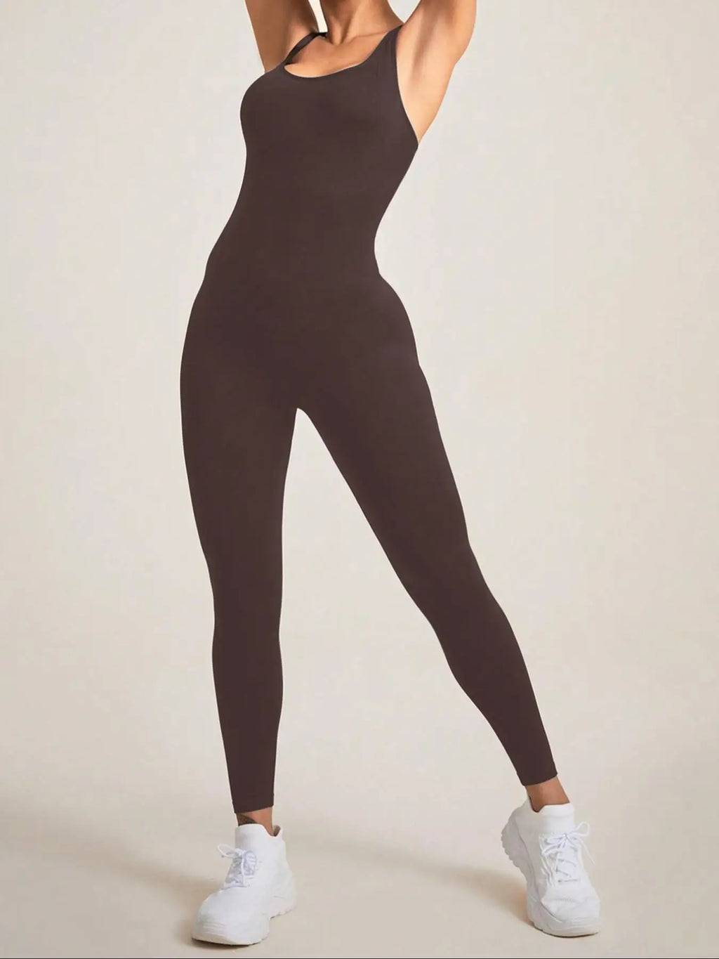 Seamless Cross-Strap Yoga Jumpsuit | One-Piece Athletic Bodysuit