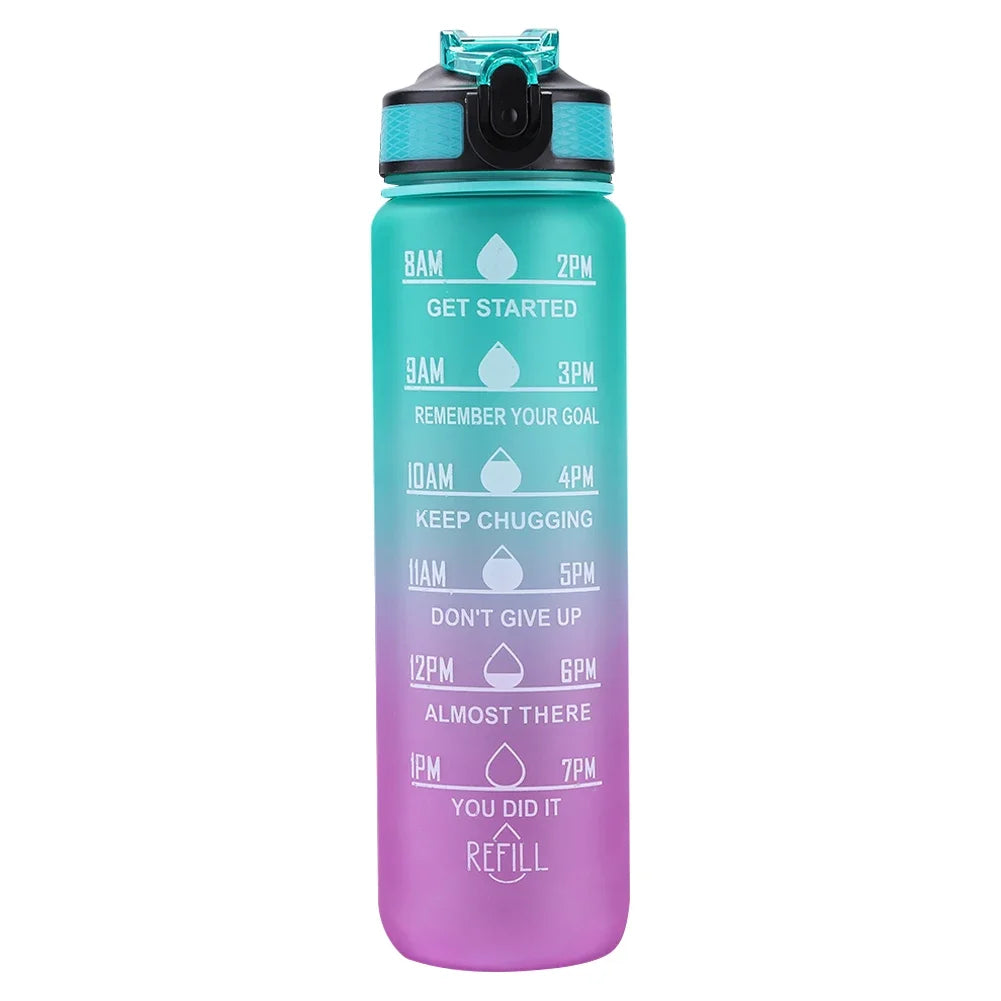 1 Litre Motivational Water Bottle with Time Marker – Leakproof, BPA-Free Sport Water Bottle for Gym, Fitness, Travel and Outdoor Activities