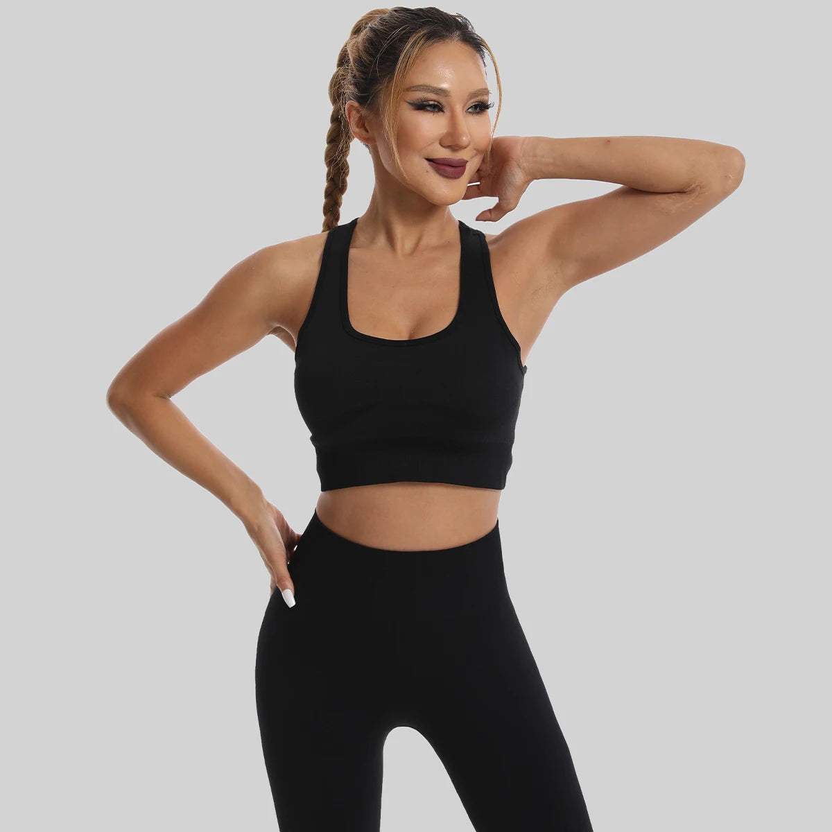High-Waist Seamless Yoga Sport Workout Set⁠