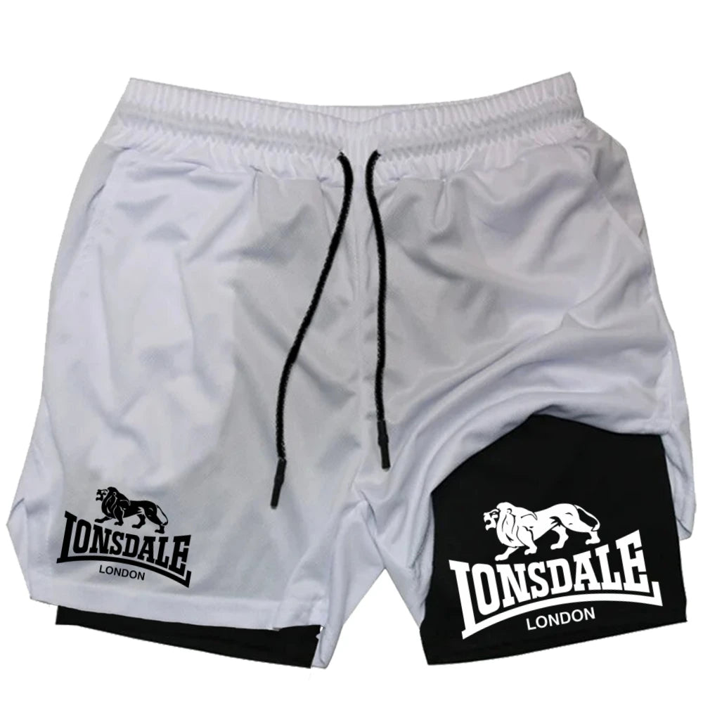 Men's 2-in-1 Textured Graphic Gym Shorts