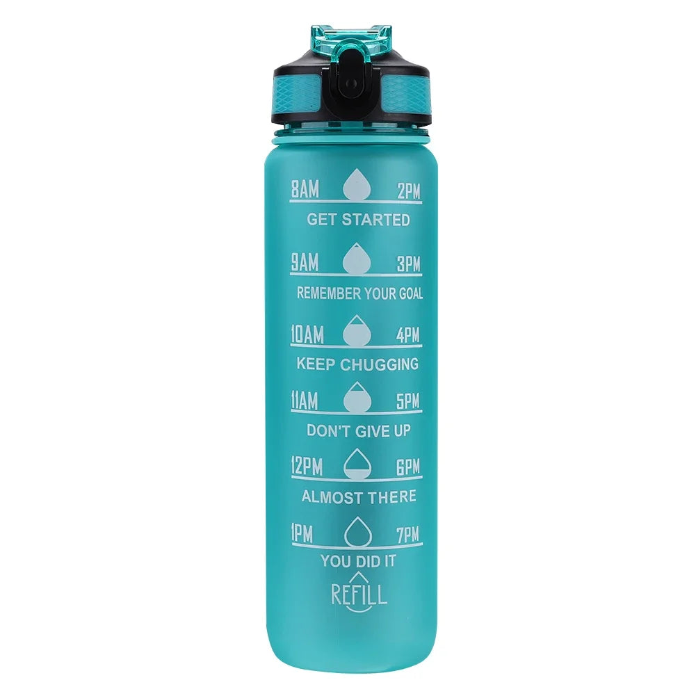 1 Litre Motivational Water Bottle with Time Marker – Leakproof, BPA-Free Sport Water Bottle for Gym, Fitness, Travel and Outdoor Activities