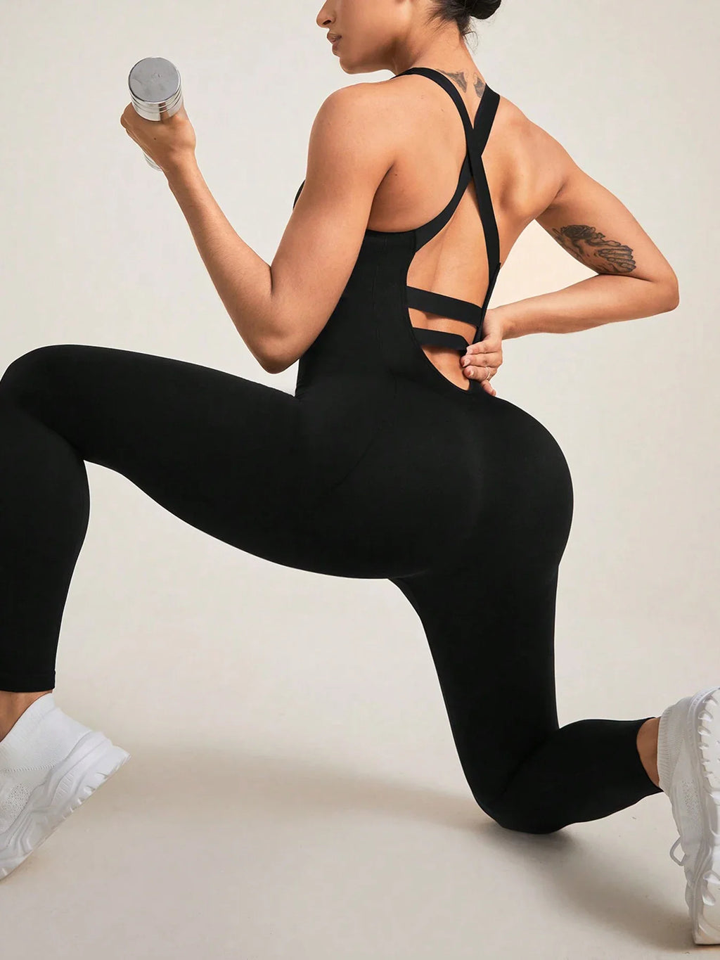 Premium Seamless Criss-Cross Back Yoga Jumpsuit