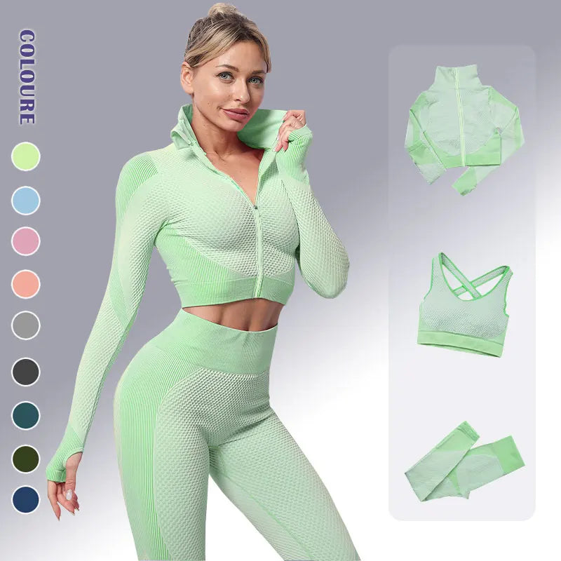 Premium 3-Piece Seamless Yoga & Sport Workout Set