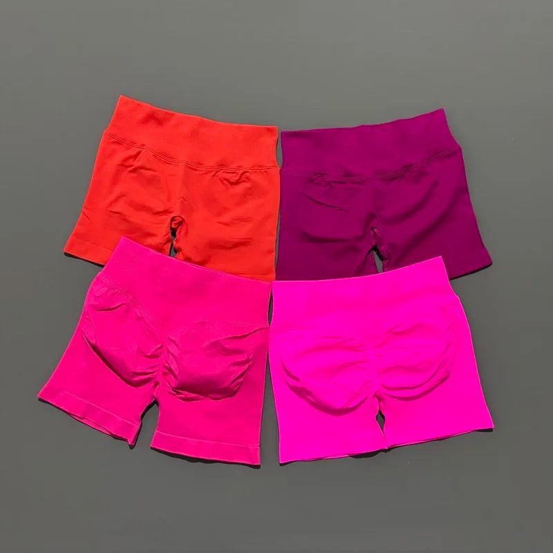 High-Waist Seamless Athletic Shorts⁠
