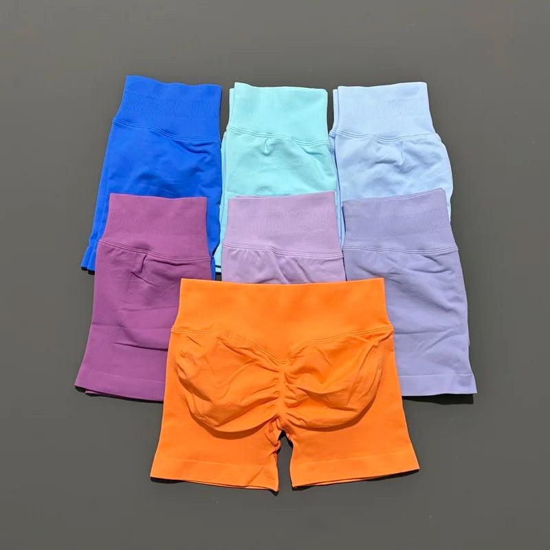 High-Waist Seamless Athletic Shorts⁠