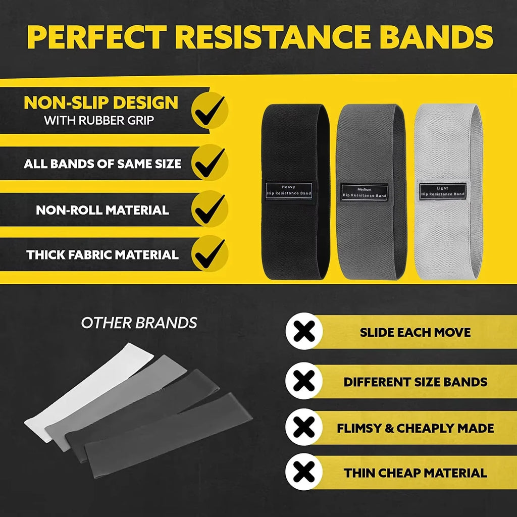 Premium Non-Slip Fabric Resistance Bands – Glute & Thigh Workout Loops⁠