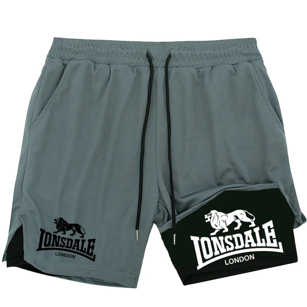 Men's 2-in-1 Textured Graphic Gym Shorts
