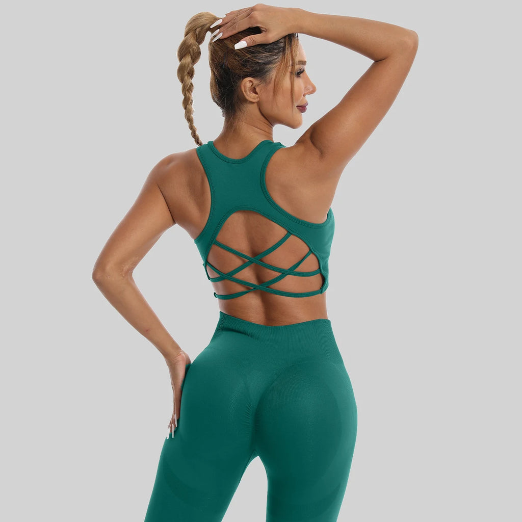 High-Waist Seamless Yoga Sport Workout Set⁠