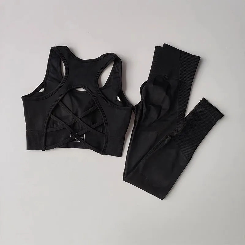 High-Waist Seamless Yoga Sport Workout Set⁠