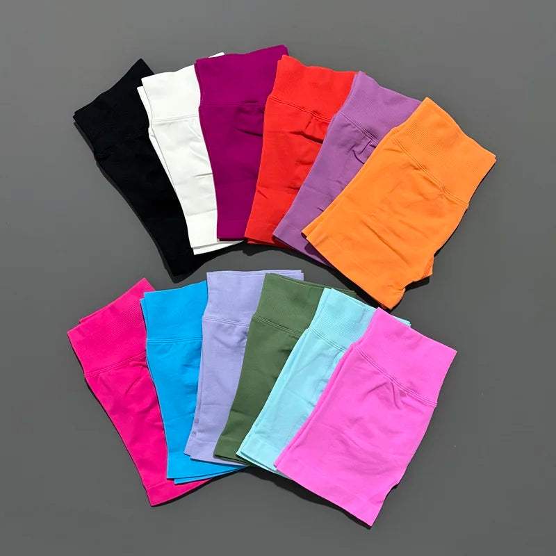 High-Waist Seamless Athletic Shorts⁠