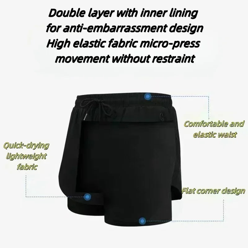 Alpha Performance 2-in-1 Athletic Gym Shorts