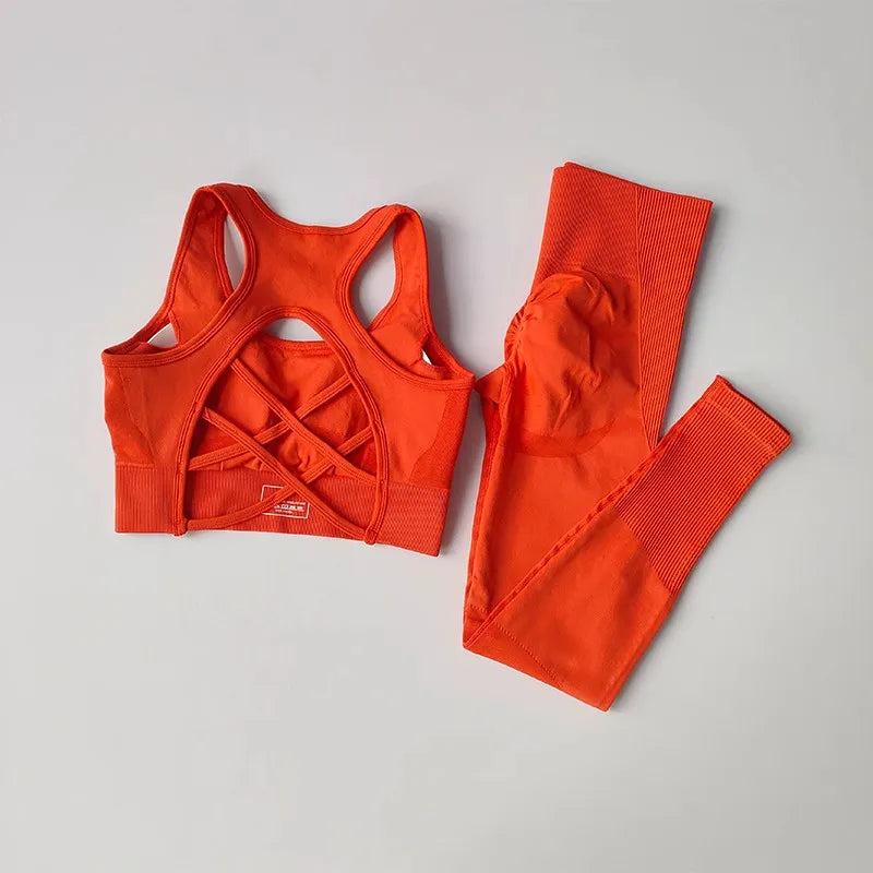 High-Waist Seamless Yoga Sport Workout Set⁠