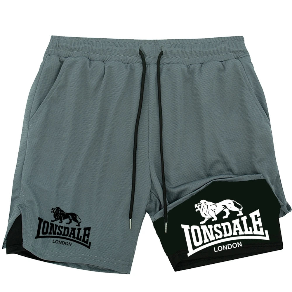 Men's 2-in-1 Textured Graphic Gym Shorts