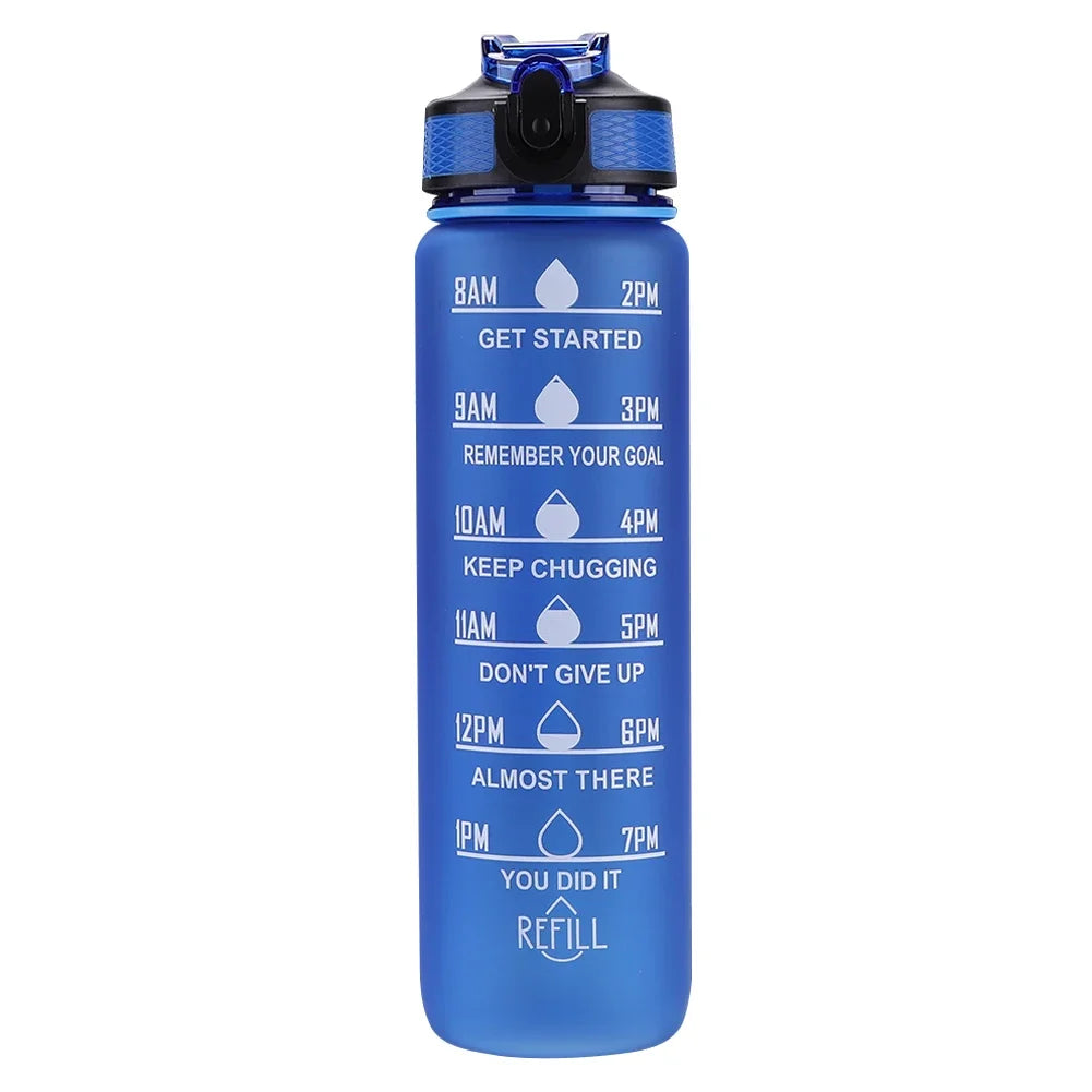 1 Litre Motivational Water Bottle with Time Marker – Leakproof, BPA-Free Sport Water Bottle for Gym, Fitness, Travel and Outdoor Activities