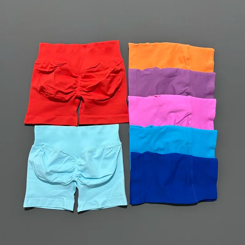 High-Waist Seamless Athletic Shorts⁠