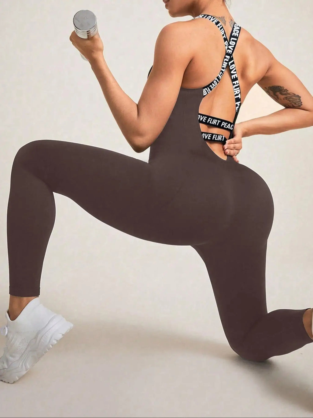 Seamless Cross-Strap Yoga Jumpsuit | One-Piece Athletic Bodysuit