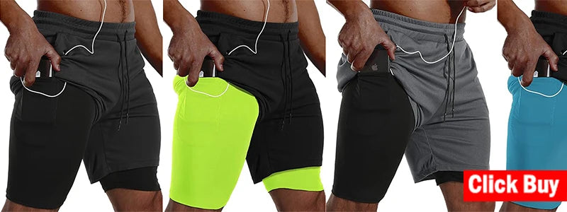 Men's Laser-Cut 2-in-1 Premium Running Shorts