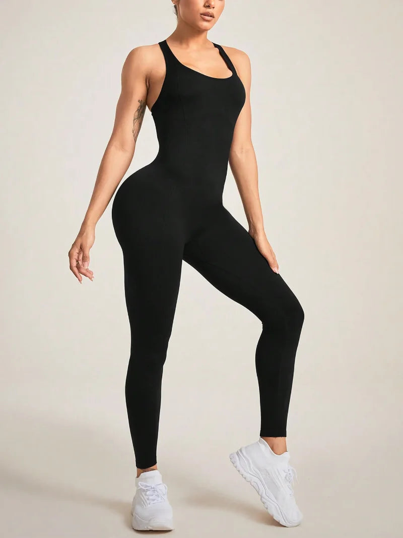 Premium Seamless Criss-Cross Back Yoga Jumpsuit