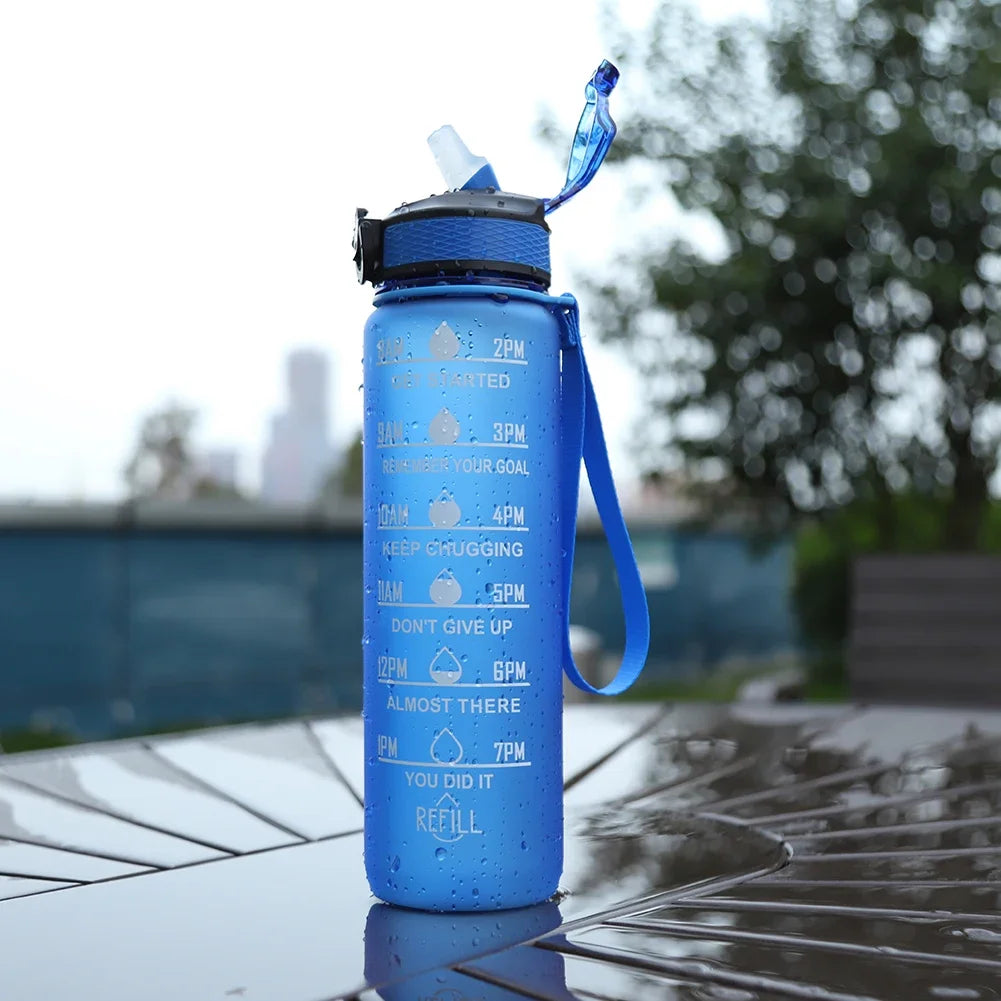 1 Litre Motivational Water Bottle with Time Marker – Leakproof, BPA-Free Sport Water Bottle for Gym, Fitness, Travel and Outdoor Activities