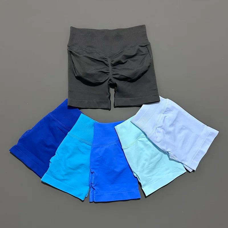 High-Waist Seamless Athletic Shorts⁠