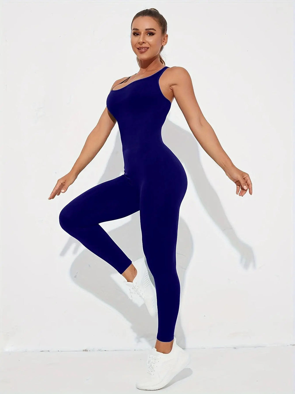 Seamless Cross-Strap Yoga Jumpsuit | One-Piece Athletic Bodysuit