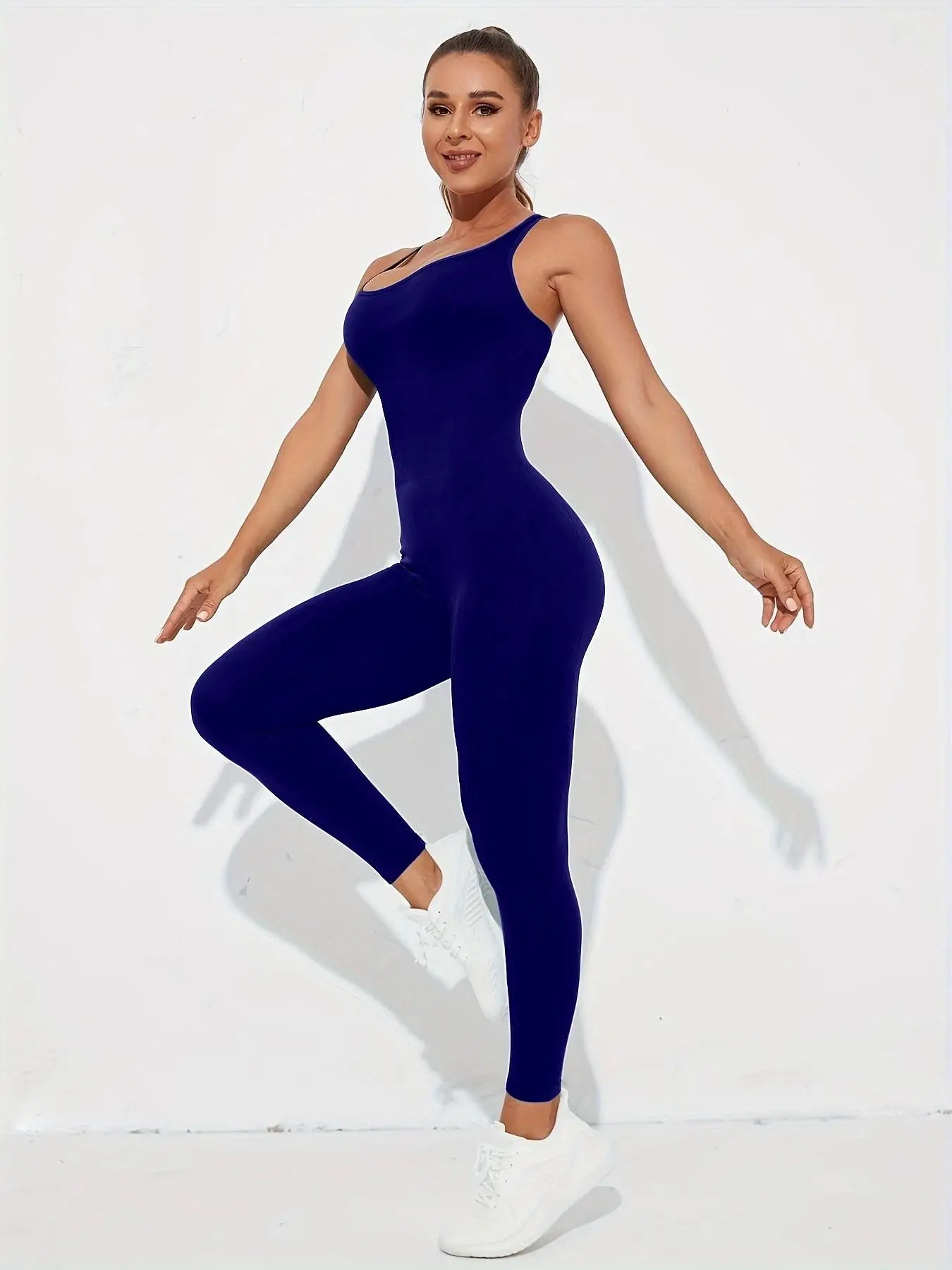 Seamless Cross-Strap Yoga Jumpsuit | One-Piece Athletic Bodysuit