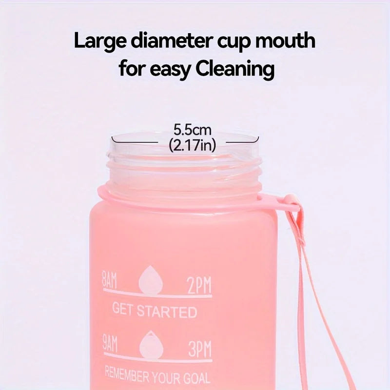 Sports Water Bottle with Time-Tracking Straw Leak Proof Locking Flip Cover for Easy Carry Ideal for Outdoor Adventures