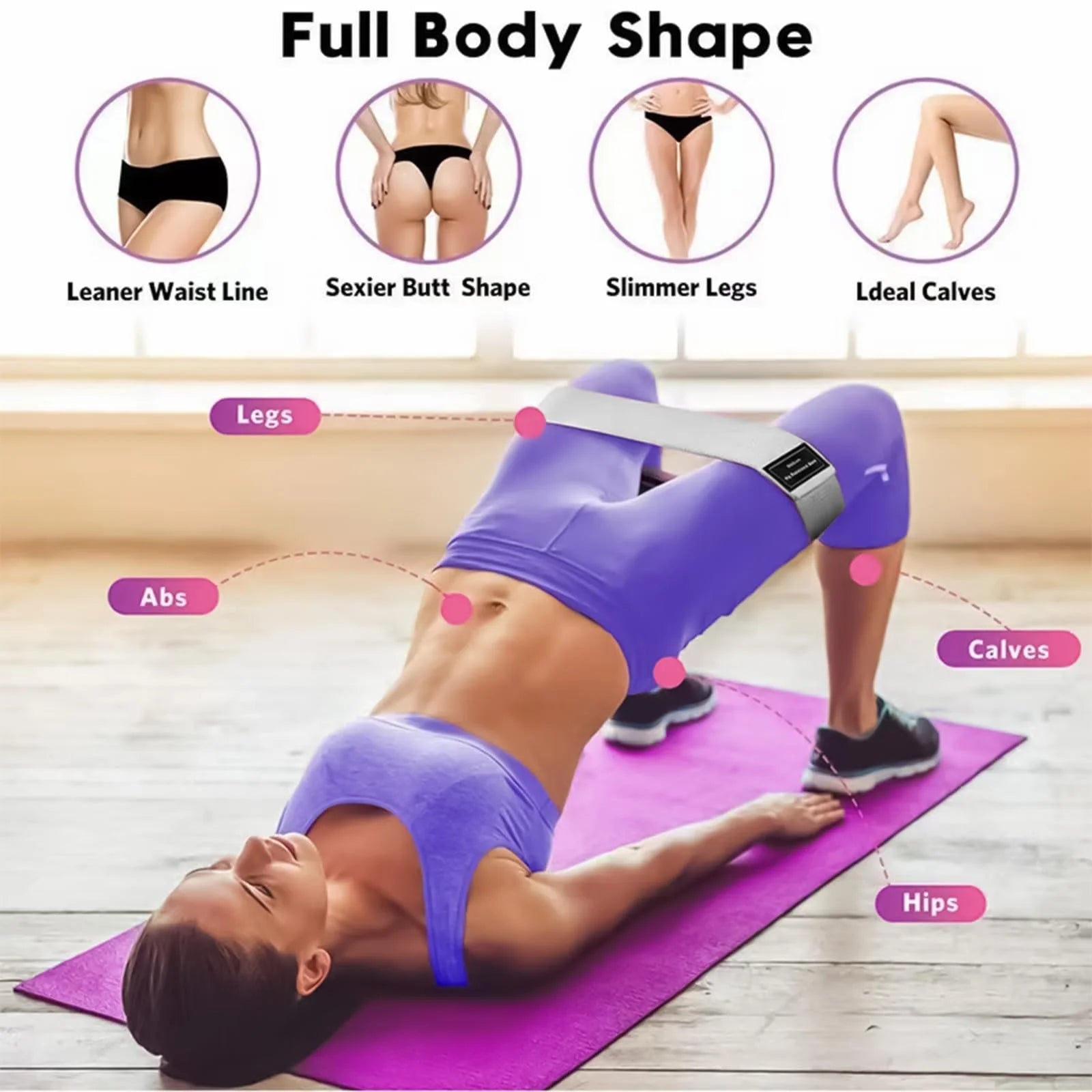 Premium Non-Slip Fabric Resistance Bands – Glute & Thigh Workout Loops⁠