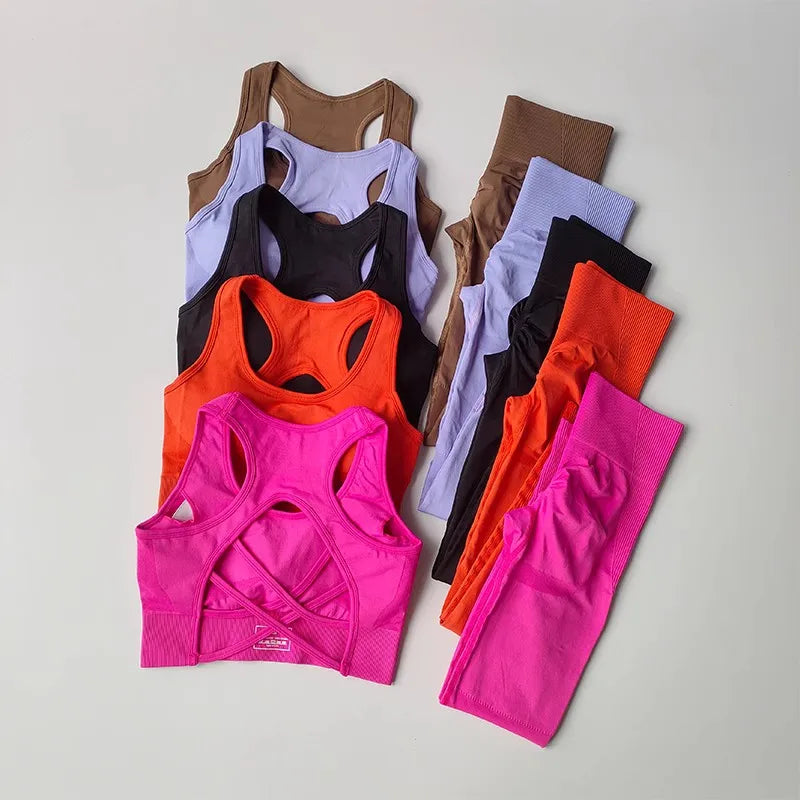 High-Waist Seamless Yoga Sport Workout Set⁠