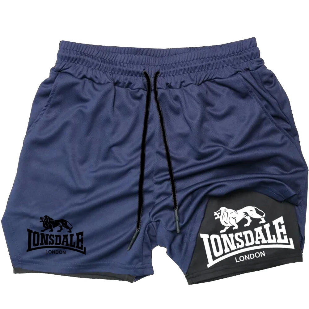 Men's 2-in-1 Textured Graphic Gym Shorts