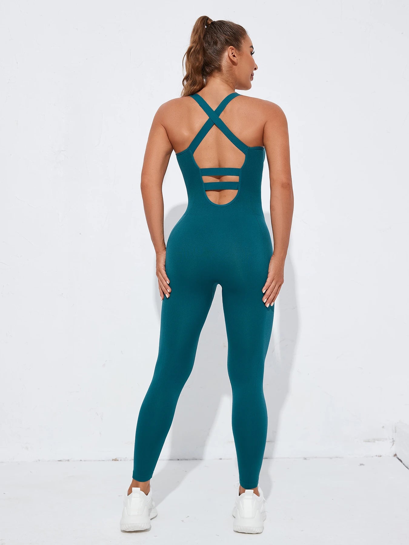 Premium Seamless Criss-Cross Back Yoga Jumpsuit