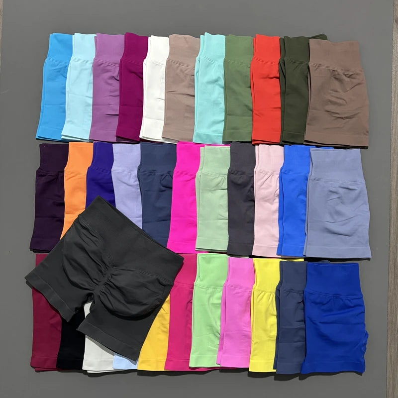 High-Waist Seamless Athletic Shorts⁠