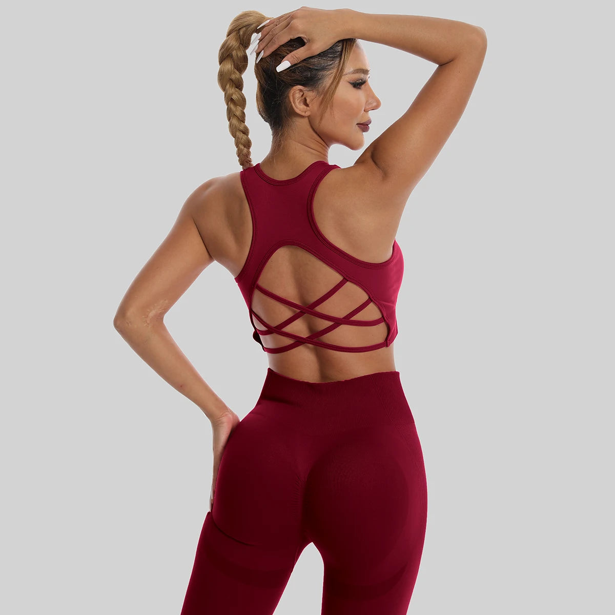 High-Waist Seamless Yoga Sport Workout Set⁠