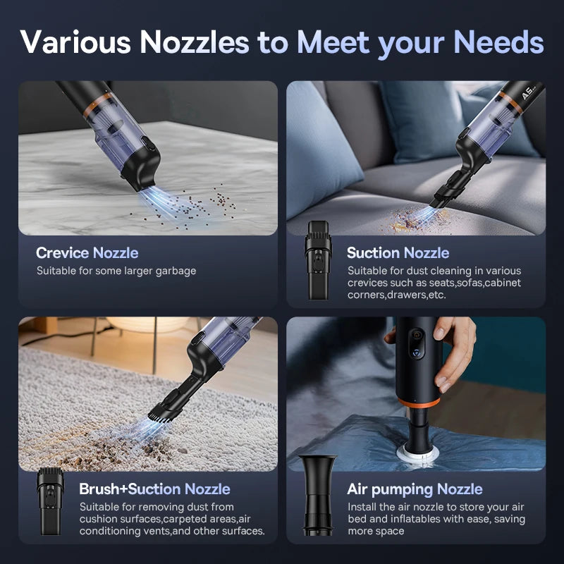 A5 Pro Ultra Wireless Car Vacuum Cleaner