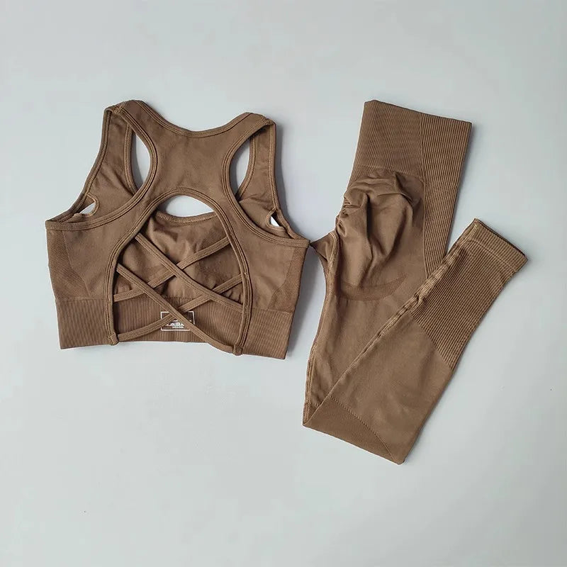 High-Waist Seamless Yoga Sport Workout Set⁠