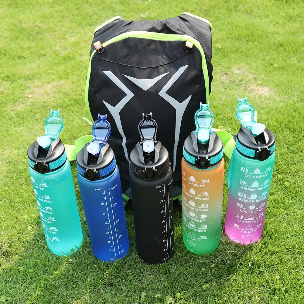 1 Litre Motivational Water Bottle with Time Marker – Leakproof, BPA-Free Sport Water Bottle for Gym, Fitness, Travel and Outdoor Activities