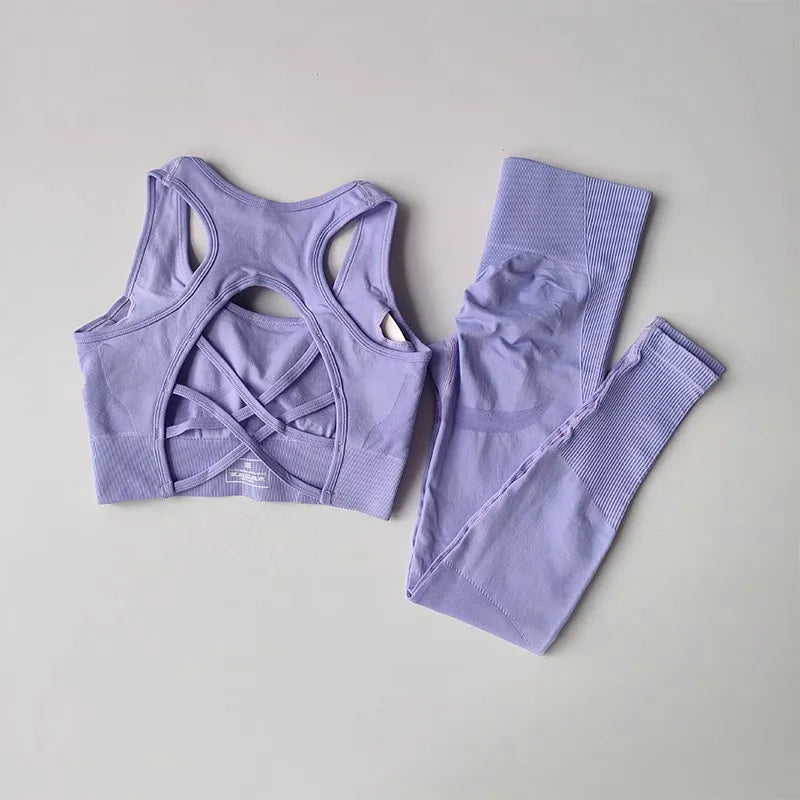 High-Waist Seamless Yoga Sport Workout Set⁠