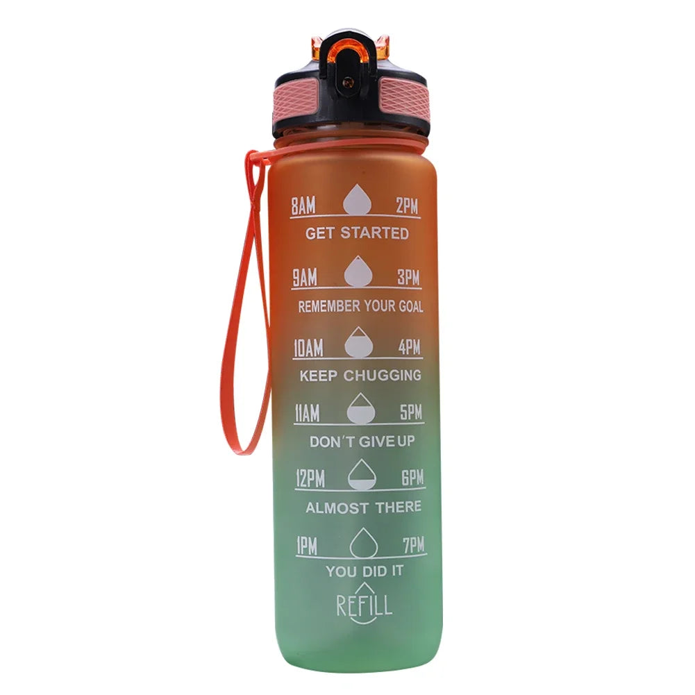 1 Litre Motivational Water Bottle with Time Marker – Leakproof, BPA-Free Sport Water Bottle for Gym, Fitness, Travel and Outdoor Activities