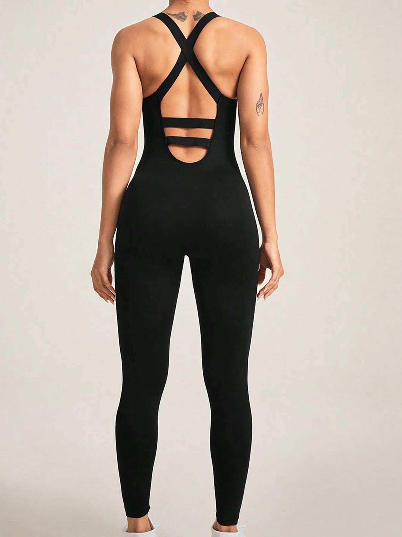 Premium Seamless Criss-Cross Back Yoga Jumpsuit